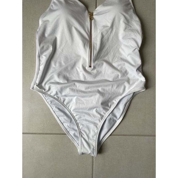 Kenny Flowers Swim One Piece Swimsuit Gold Zip The Santorini Swimwear - Picture 5 of 10